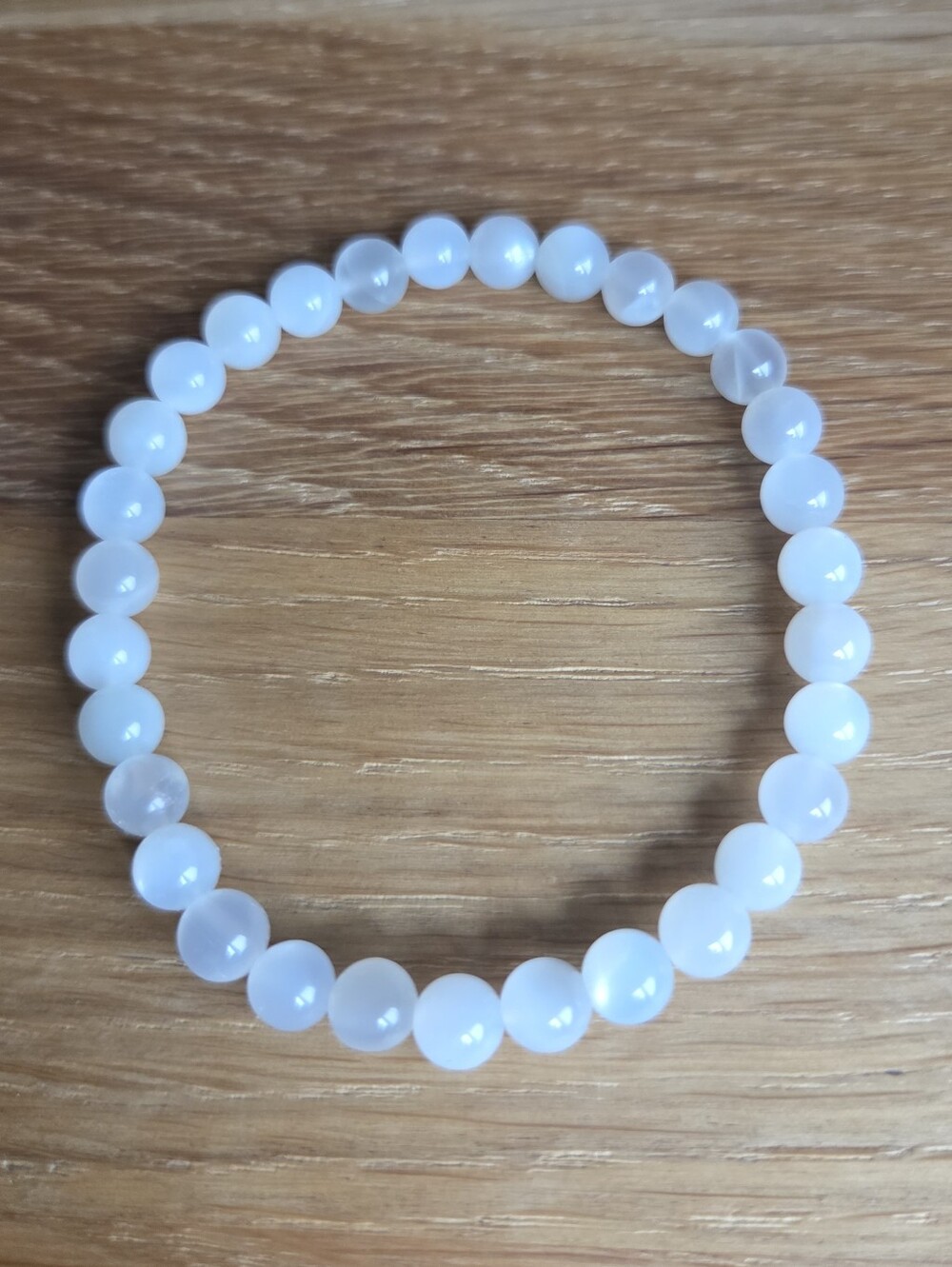 Moonstone Beaded Stretch Bracelet | Handmade